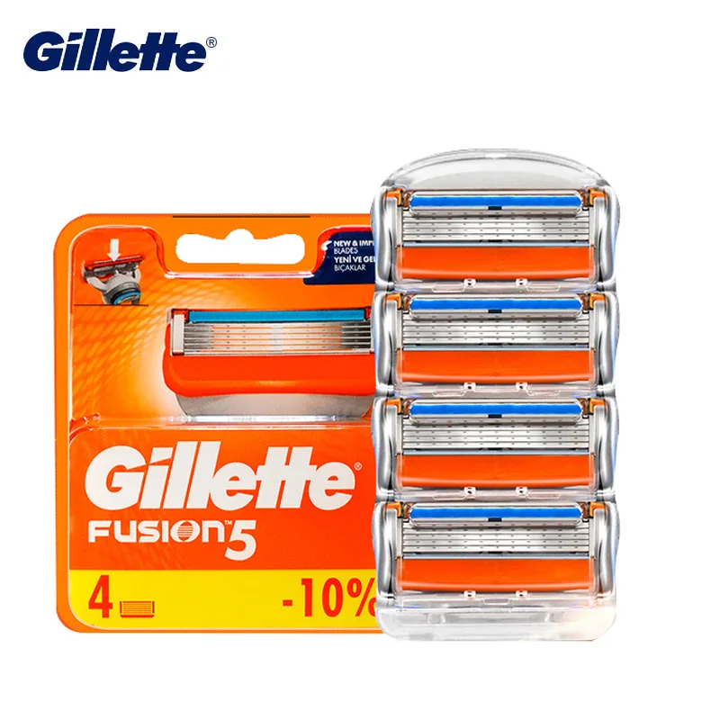 Gillette Fusion 5 cuchillas de afeitar, cabezales de afeitar manuales seguros para hombres, depilación facial, repuesto de cuchillas de afeitar, recambios originales