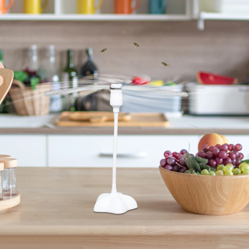 Fly Repeller Fan Portable Automatic Pest Control Fan Chemical-free Keep Flies Away Battery Powered Bugs Repellent Food Protector