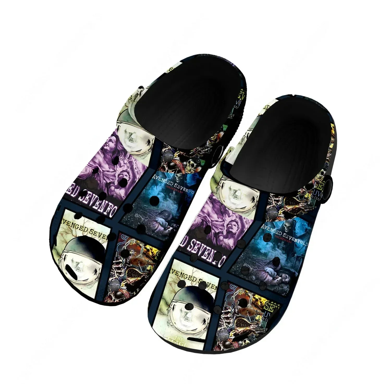 Водные сандалии Avenged Sevenfold для мужчин, женщин и подростков: удобные сабо для дома и сада, индивидуальные пляжные дышащие тапочки с отверстиями