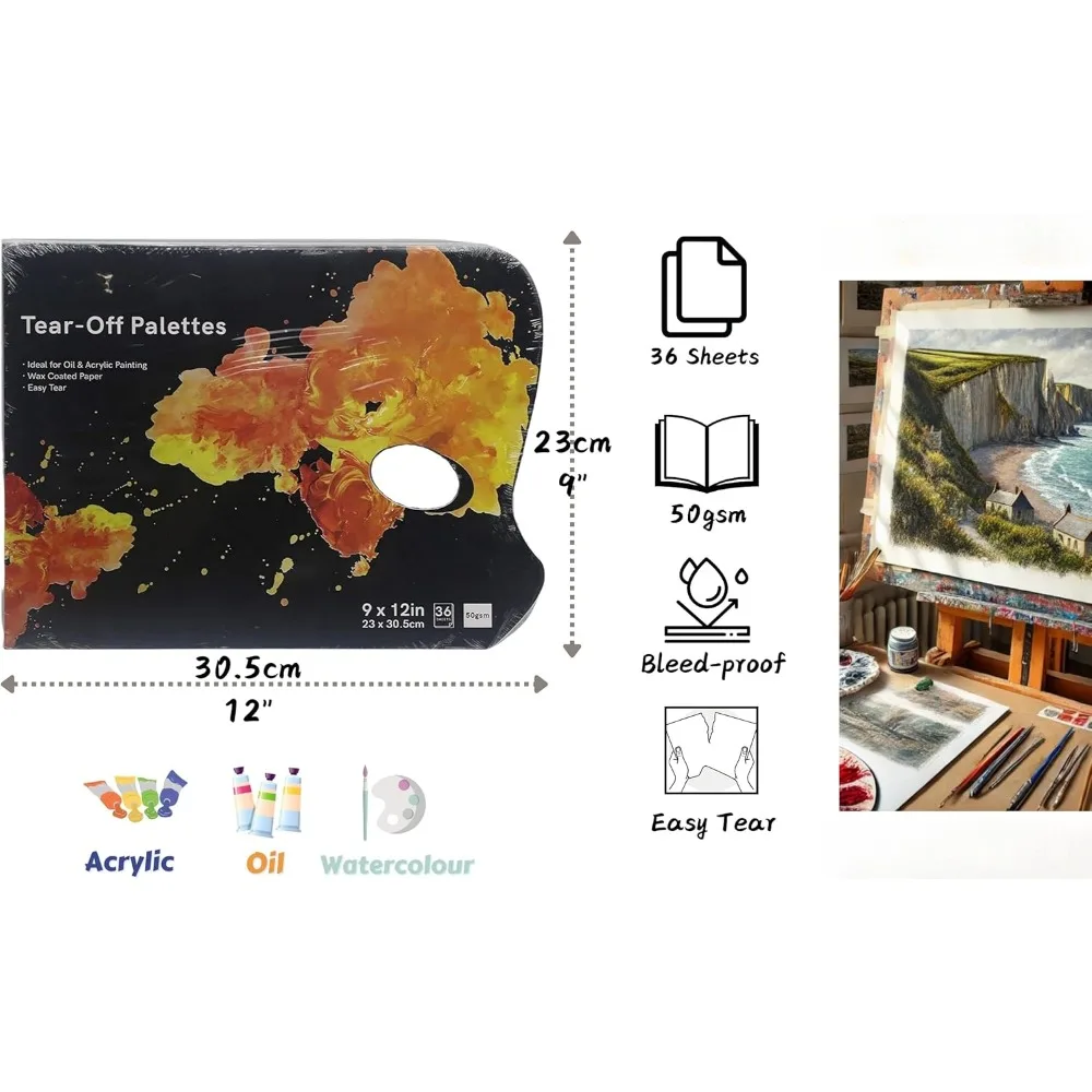 Tear off palette 36 sheets / handle palette 9x12