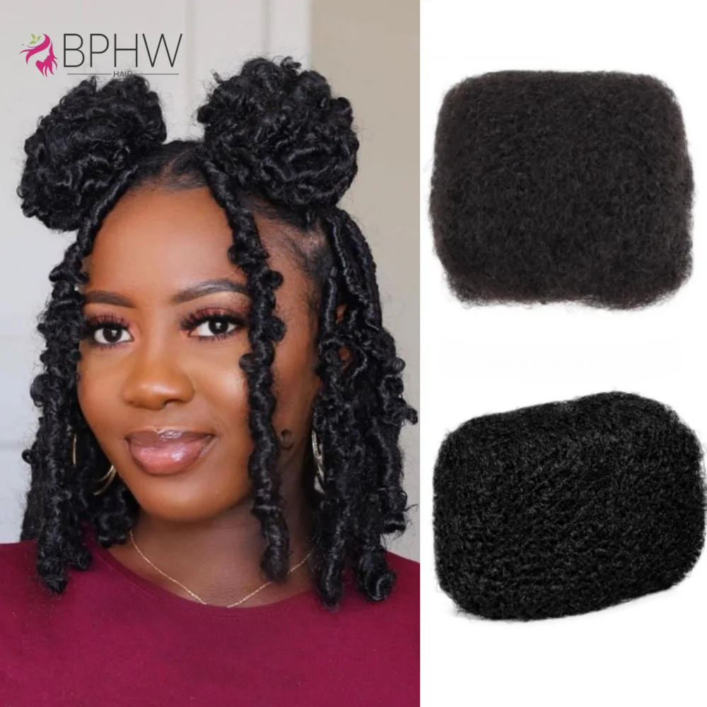 

Afro Kinky Bulk Human Hair Extensions Natural Black Bulk Extensions Design Braiding Styling Everyday Wear 30g/Pack Braids Hair