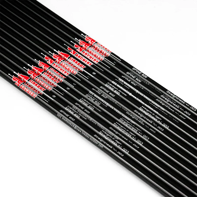 12pcs ID6.2MM Sp500 Archary Carbon Arrows 4inch Turkey Feather 75gr Tips for Compound Bow Hunting