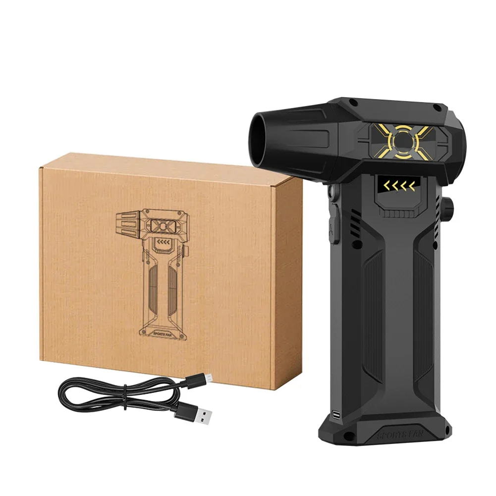 

130000RPM Fan Brushless Motor Fan Ultra Long Battery Life Alloy Shell Exceptional Wind Speed Black Outdoor Home