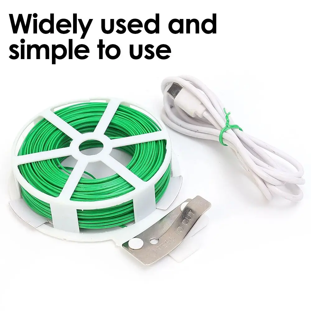 1Pcs Iron Wire Cable Ties Plant Bundle Iron Wire Strapping Self-cutting Multifunctional Garden Twist Ties 20/30/50/100M Reusable