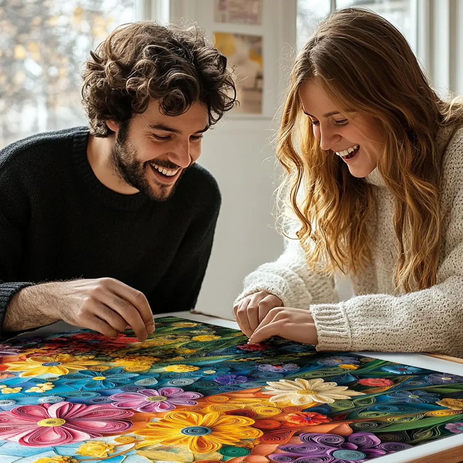 ทะเลดอกไม้ 1000/500/300 ชิ้นจิ๊กซอว์ปริศนาที่ท้าทายกิจกรรมครอบครัวเกมสําหรับ Gameroom ห้องนอนห้องรับแขกของขวัญ Party