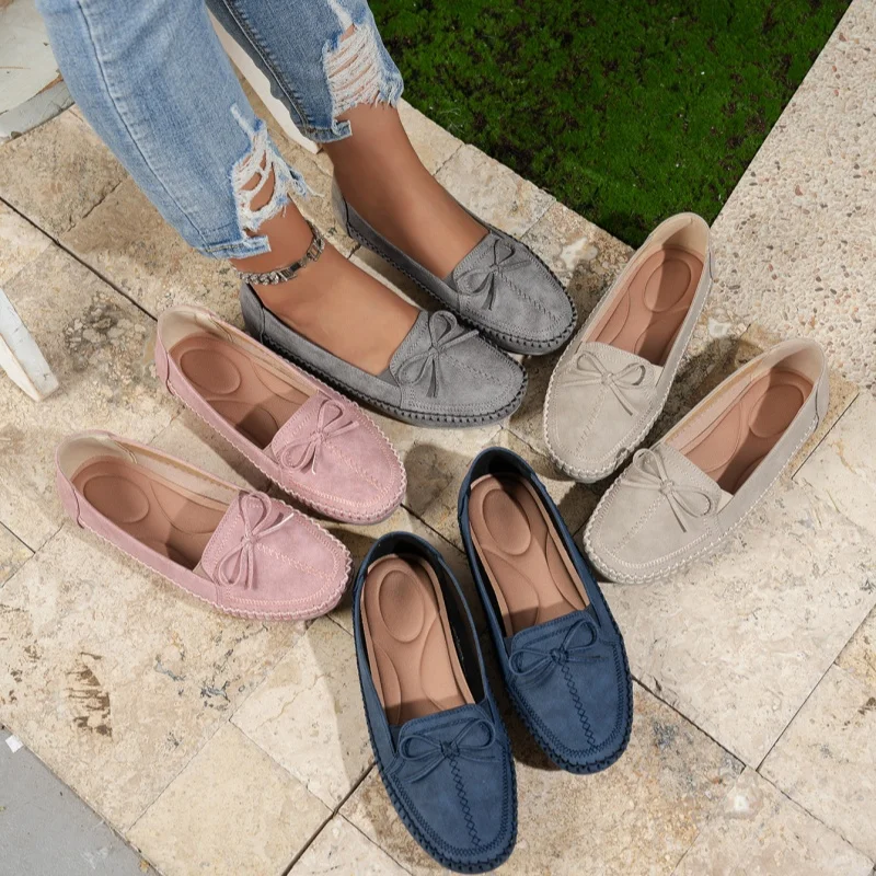 

2025 New Arrival Spring Women's Shoes Plus Size 43 Slip on Flat Shoes Casual Loafers Moccasins Lady Driving Shoes Zapatos Mujer