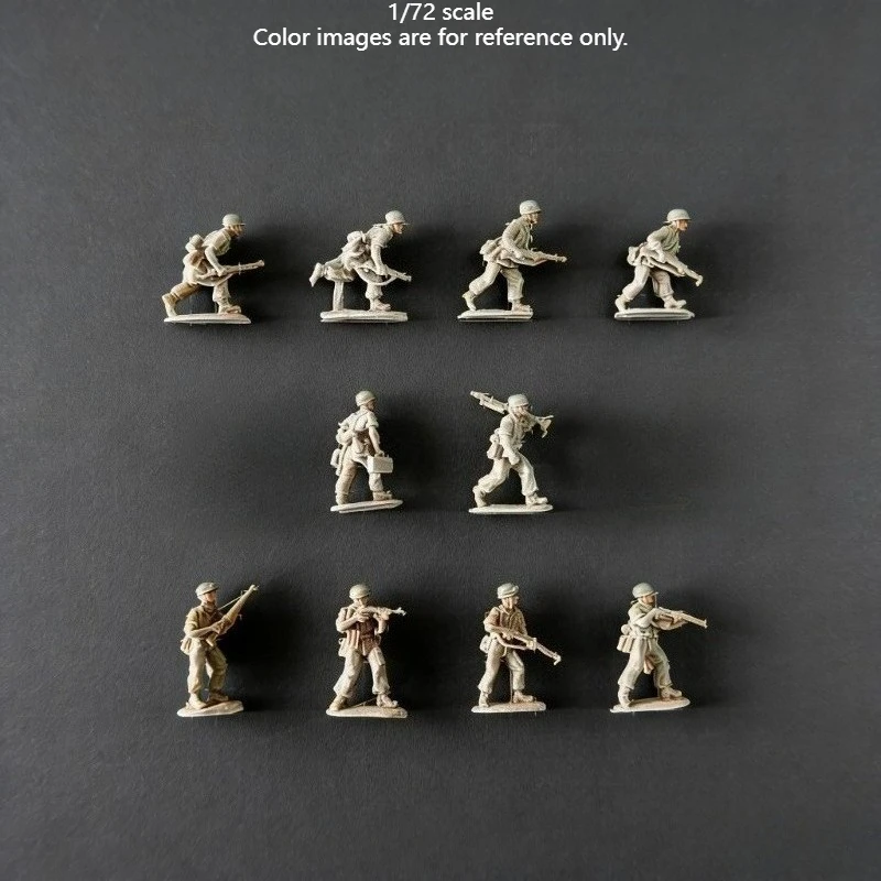 1/72 Scale Diecast Resin Figure Model Kit German Paratrooper Squad Advancing 10 Figures Unpainted