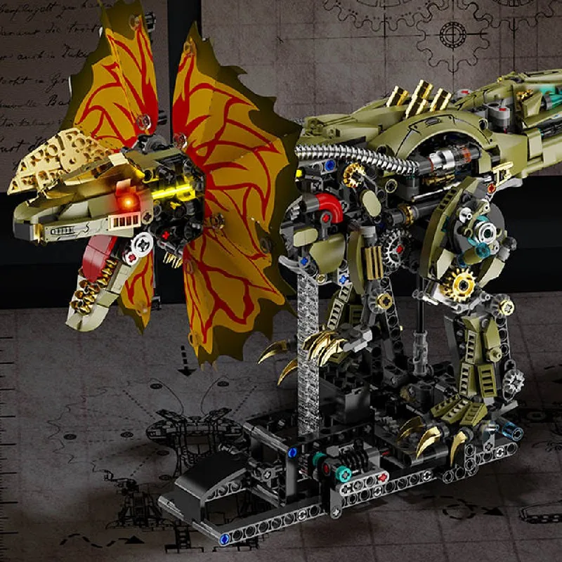 Mechaniczny zestaw klocków konstrukcyjnych Smok z podwójną koroną Architektura Technik Modularny model mechaniczny Kreatywne zabawki Prezenty dla dorosłych i dzieci