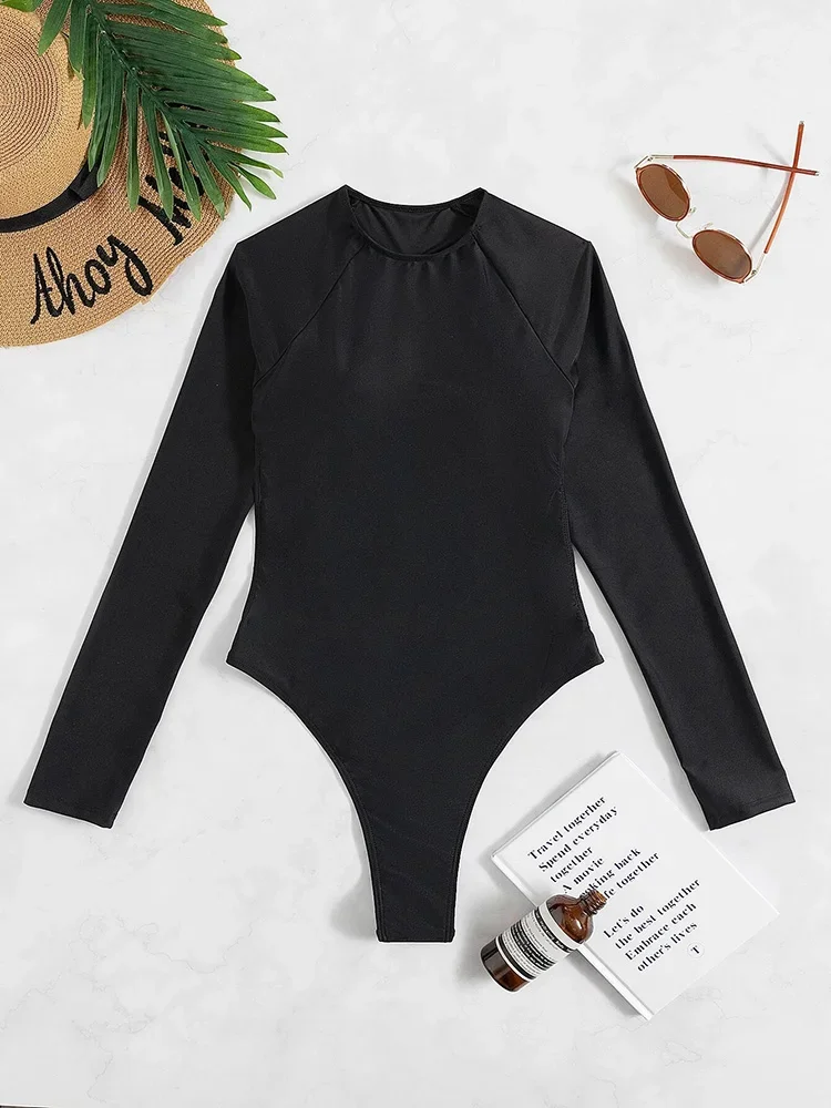 Long Sleeve Bikinis Extreme G String Diamond Bikini Women Swimwear One Piece Swimsuit Female Monokini Backless Bathing Suit Swim