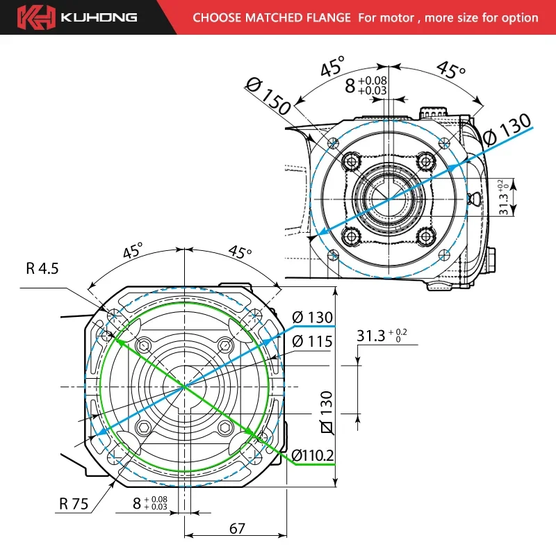 KUHONG RR15.25HN 7500w Electric High Pressure Car Washer Pump Sewer Car Wash Cleaning Machine Pump Car Washing Pump