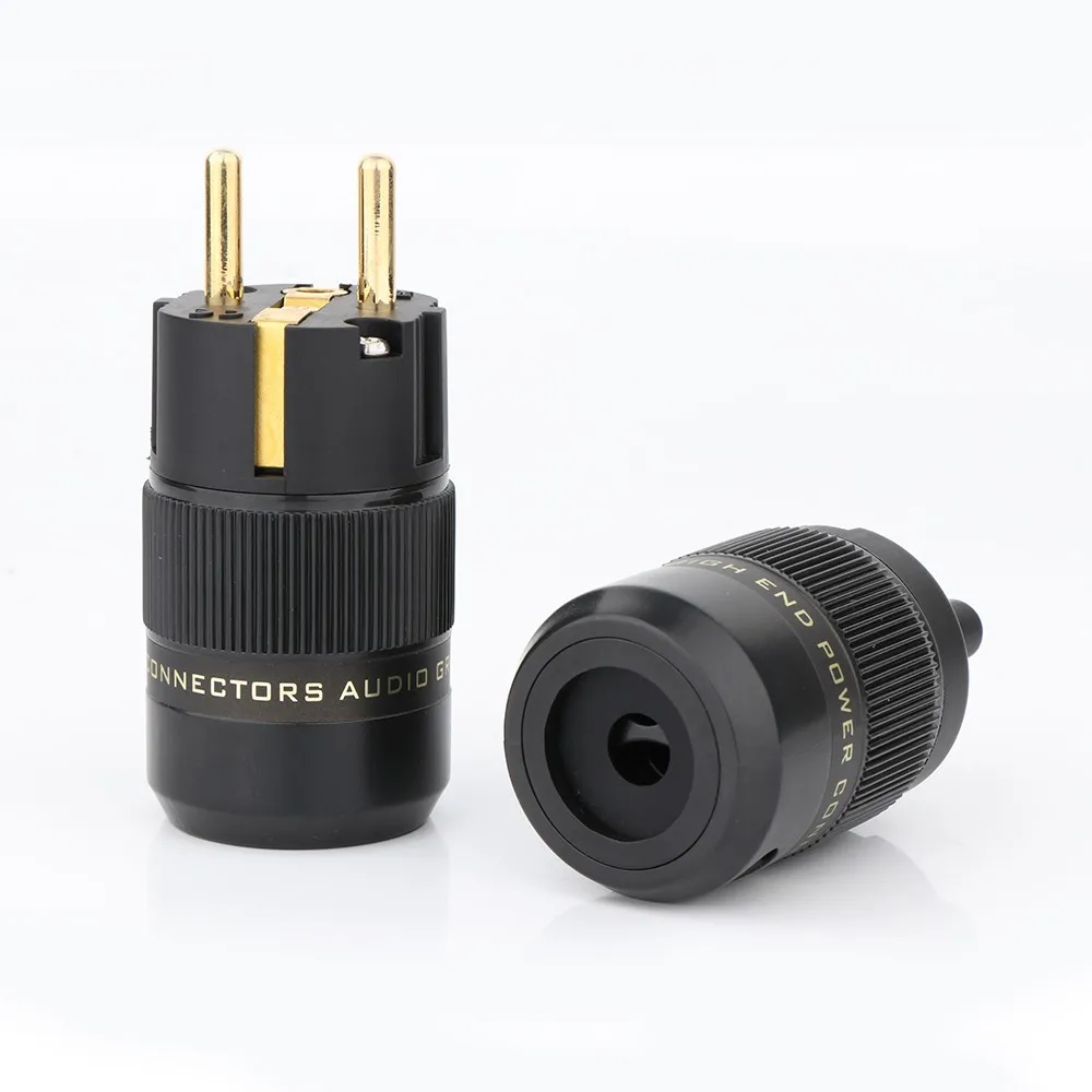 Paar Figure 8 C7 Netzstecker Rhodium-Beschichtet EU/US HiFi Audio Lautsprecher Verstärker Elektrisches AC-Netzkabel IEC-Stecker Buchse Anschluss – Detail 2