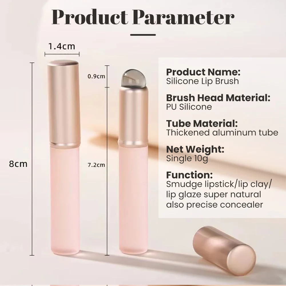 Silicone Lip Brush With Cover Round Head Angled Portable Lip Gloss Easy to Clean Makeup Brush Concealer Eyeshadow Lip Brushes