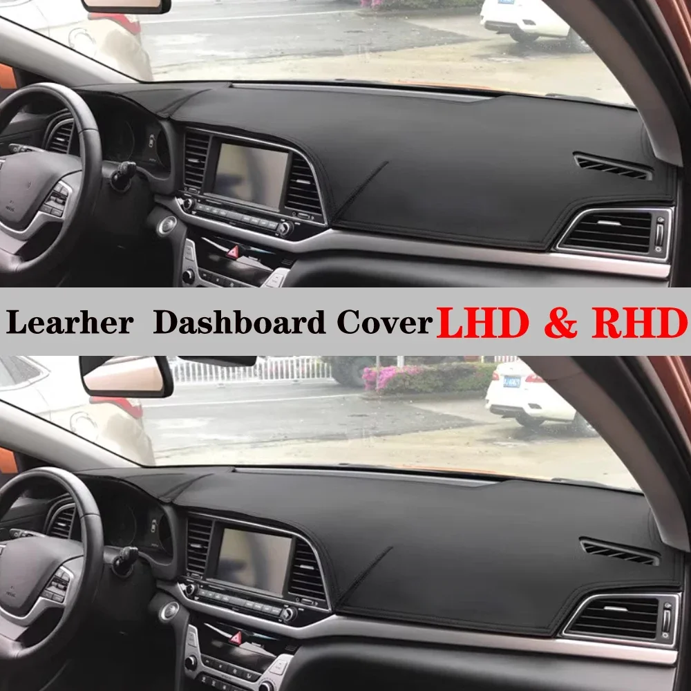 

Коврик для приборной панели, коврик из искусственной кожи, ковер, солнцезащитный козырек, анти-УФ-защита, автомобильные аксессуары для Hyundai Elantra 2016 2017-2019 AD Avante