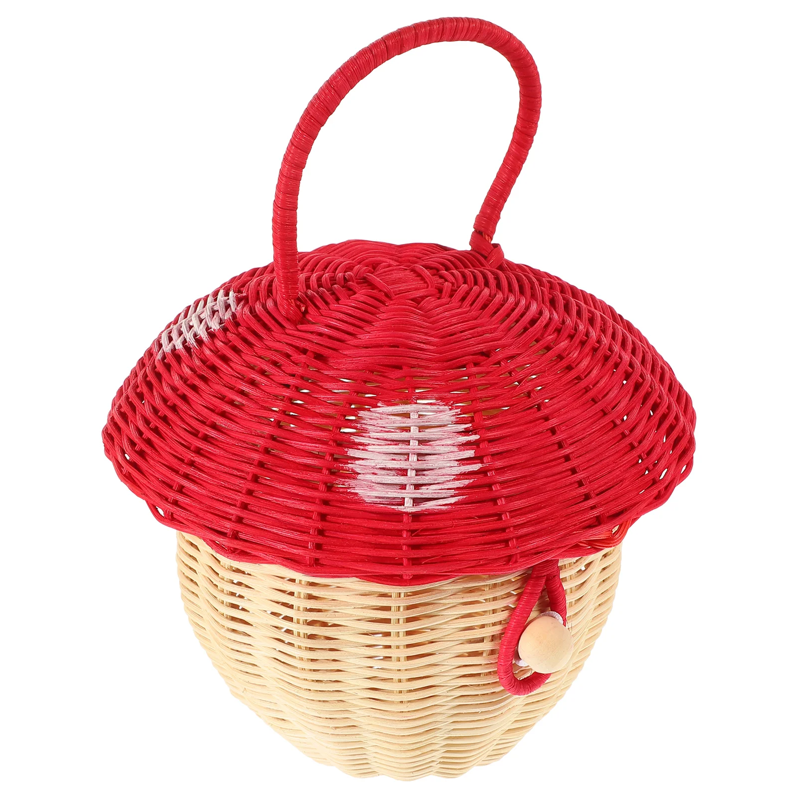 Mushroom Storage Basket Handbag Decor for Kids Funny Rattan Children Girl Woven Costume Tote Women