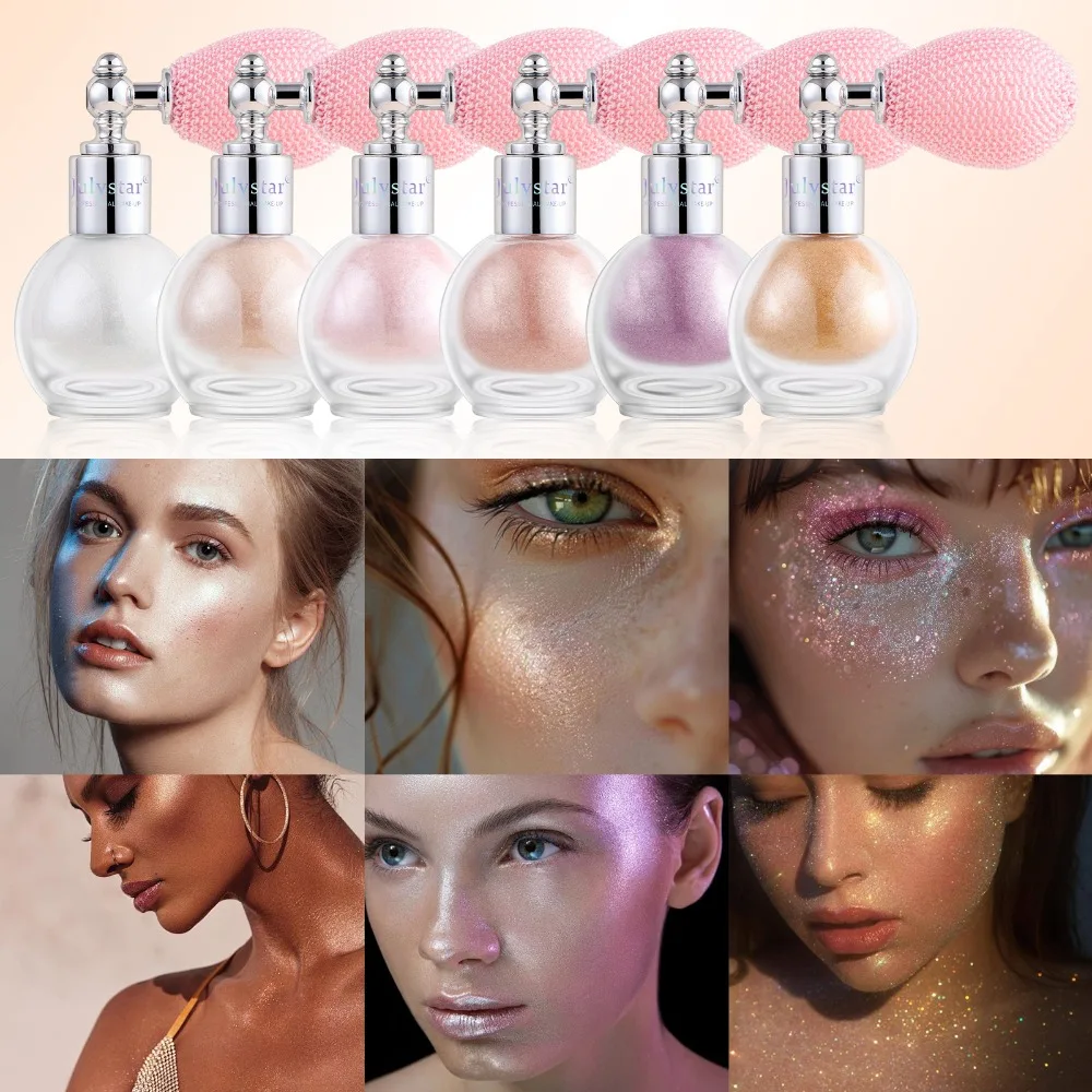 Highlighter-Spray für Gesicht und Körper, Schimmer, schweißfest, langlebig, für Bühnenparty-Make-up, strahlendes Finish, hübsche Make-up-Schönheit