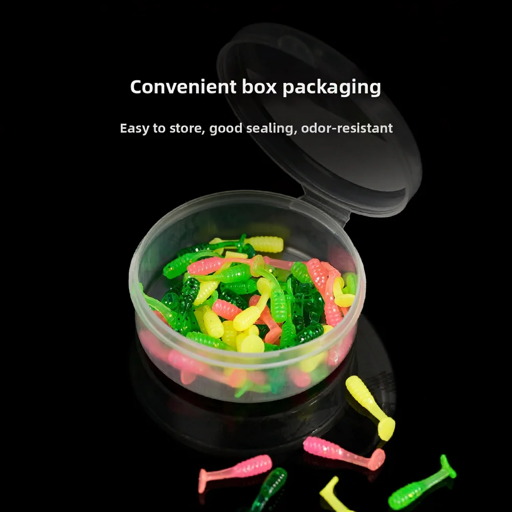 Reflective Fish Attractant Lures Fishing Tackle Box Fish Attractant T-tail Wobbler Realistic Movement Compact Storage Box
