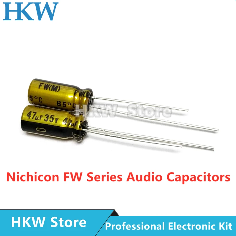 10pcs NICHICON 47UF 35V 5X11mm FW Series Electrolytic Capacitors Hi-Fi Audio Capacitor New and Original 35V47UF UFW1V470MDD