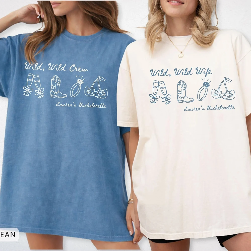 Personalized Wild Wild Wife Bachelorette Comfort Shirt Custom Last Rodeo Bridal Party T-shirt Austin Texas Nashville Bach Outfit