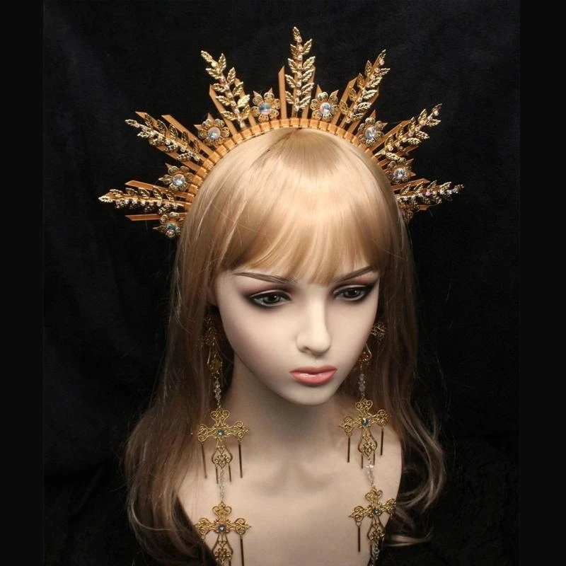 DIY Hair Hoop Baroque Vintage Crown Hairband Spiked Tiaras Photo Props