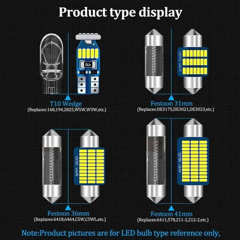 Car LED Interior Light Canbus For Mercedes Benz W202 -W203-W204-W205-W210-W211-W212-C207-A207 C E Class Auto Accessories Parts-