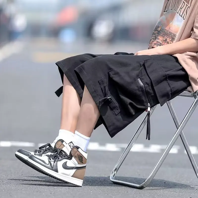 Summer Shorts Oversized Baggy Five Point Trousers Harajuku Korean Fashion Wide Leg Pants Ins Hip Hop Bottoms Men and Women