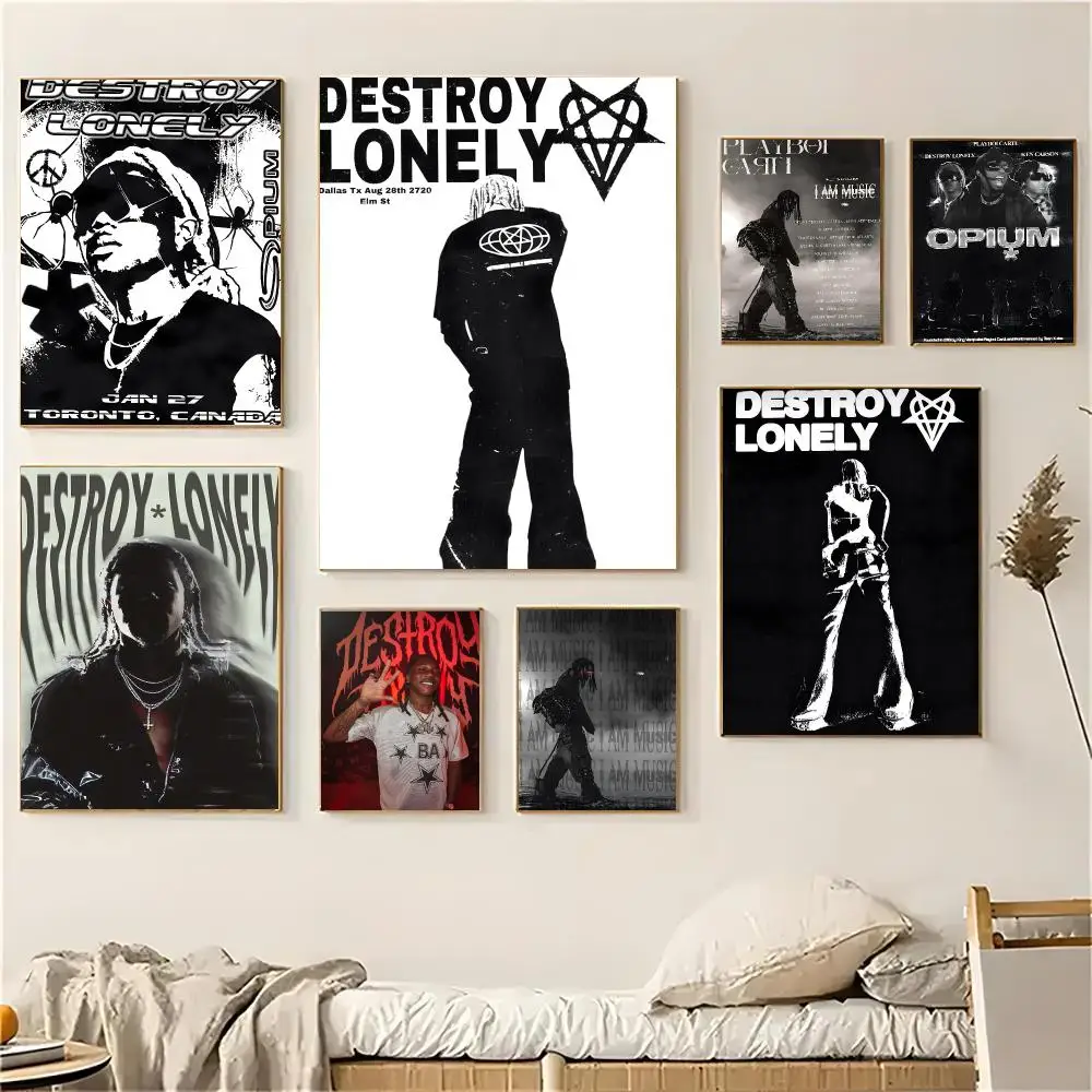 Singer D-Destroy Lonely Poster Self-adhesive Decal Living Room Bedroom Party Bar Decor Moisture-proof Fade-resistant