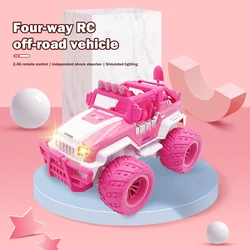 Pink Rc Car Toy for Kids Remote Control Truck Children Gift Cross-Country Cars 1:12 Radio-Controlled Vehicles 2.4G Electric Toy