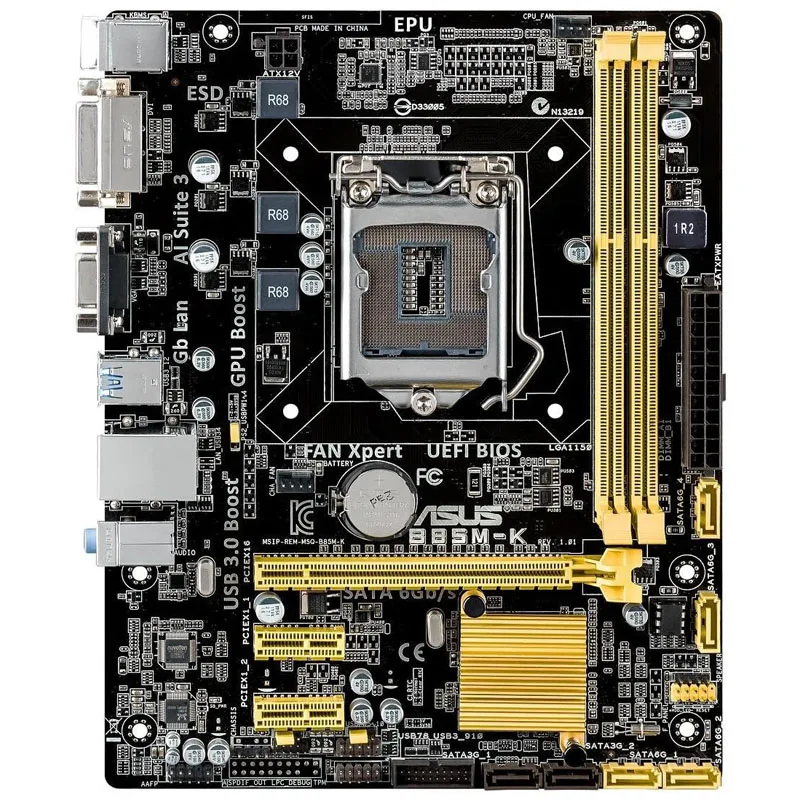 

Б/у материнская плата для настольных ПК ASUS B85M-K DDR3 LGA 1150 Intel B85