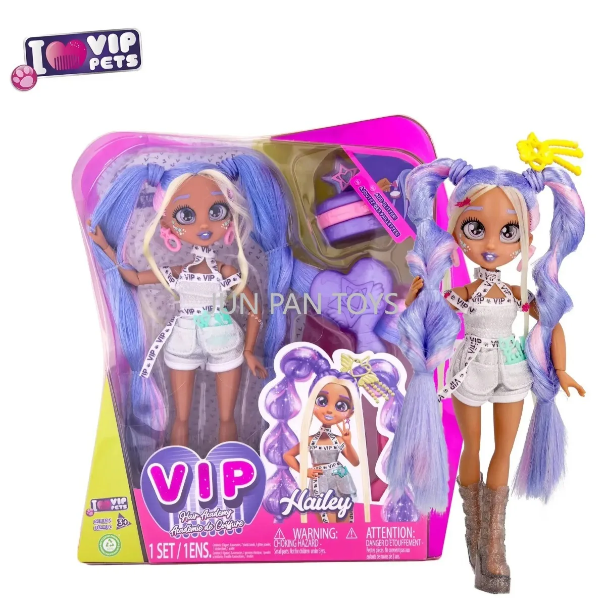 オリジナル-vip-ヘアアカデミー-s1-ヘイリーファッション人形セットヘアスタイルデザインロングヘアアクションフィギュアグッズおもちゃ女の子ギフト子供