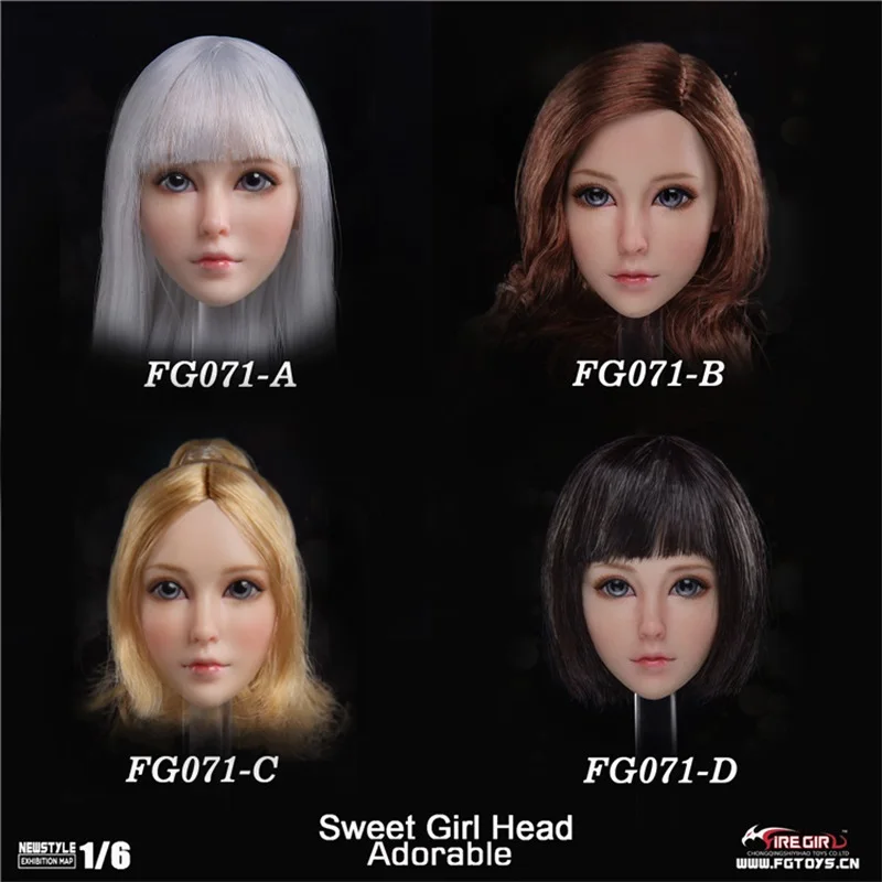 Игрушки Fire Girl FG071 1/6, азиатская красота, милая девушка, голова, лепка, Волшебная модель для 12-дюймовой бледной женщины, фигурка тела, кукла