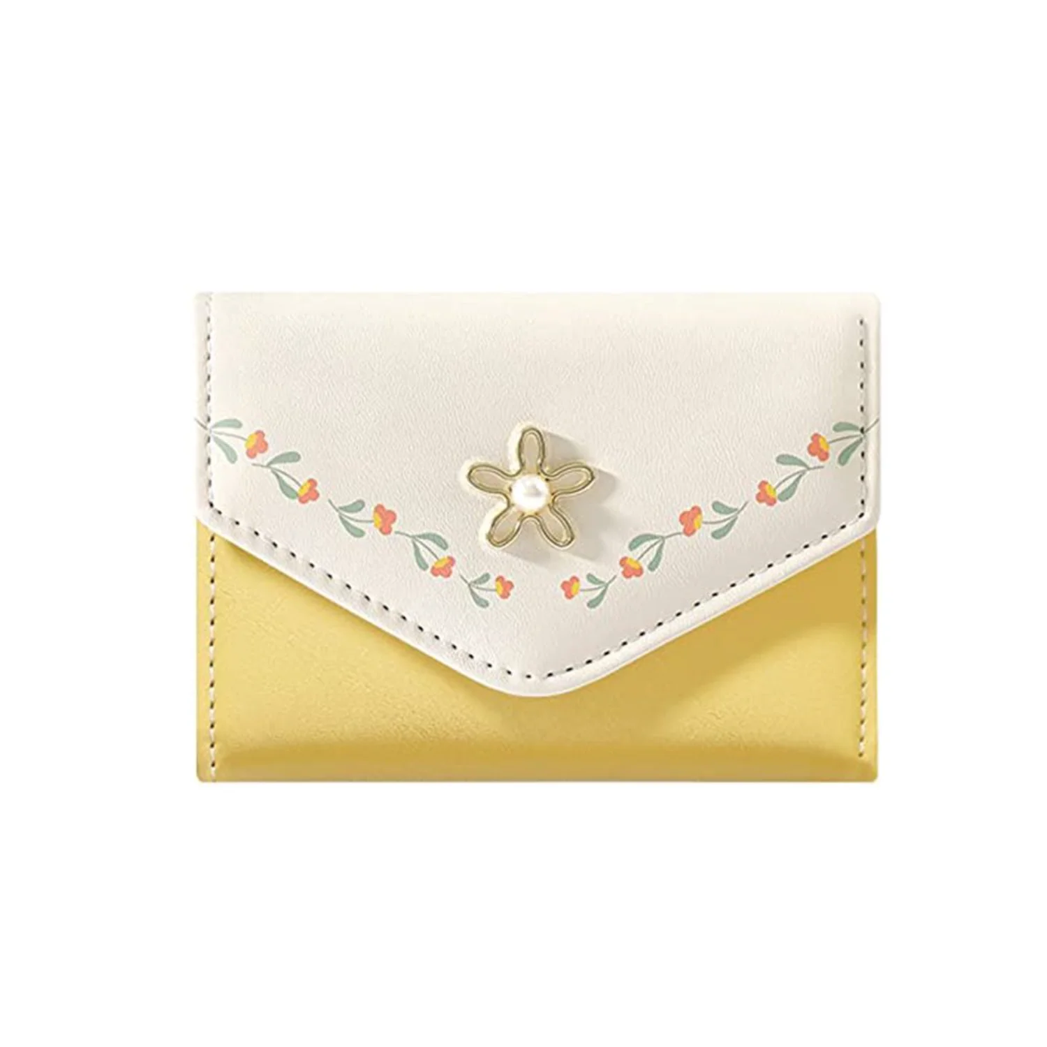 

Cute Tri-folded Wallet for Women - Small Cash Pocket Card Holder with ID Window
