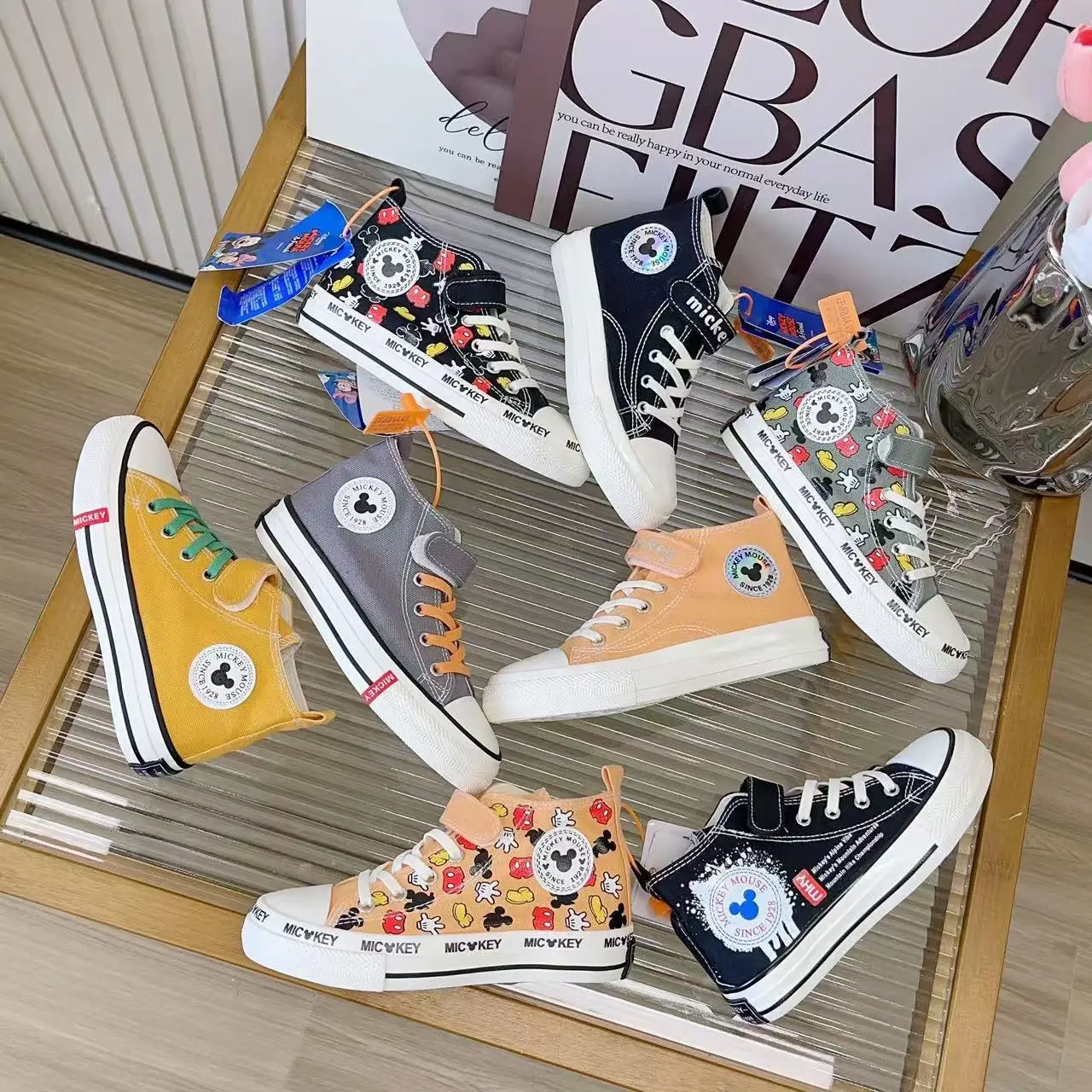 

Disney Children Canvas Shoes Baby Boy Girl Casual Sneaker Cartoon Mickey Mouse Spring Autumn Kids Heighten Running Sport Shoes