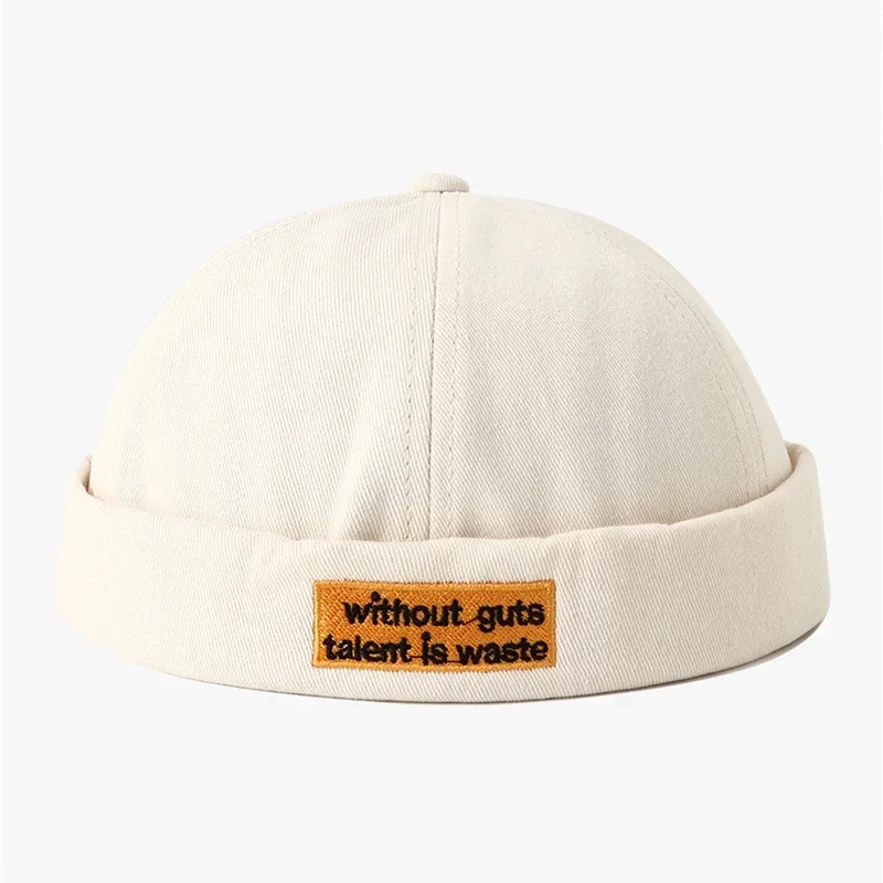 Fashion Unisex Brimless Hat Breathable Letter Embroidery Beanie Hat Outdoor Men Women Adjustable Casual Docker Cap Hip Hop Hats