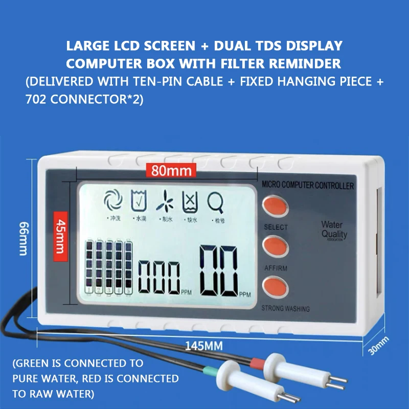 

TDS Water Purifier Control Board for Pure Water Machine - Dual Display R0 Reverse Osmosis - Instrument Parts