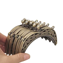 1 Piece Hollow Flower Handmade Zinc Alloy Semicircle Metal Purse Frame Kiss Clasp Handle Bag Sewing Craft Tailor Sewer Bag Parts
