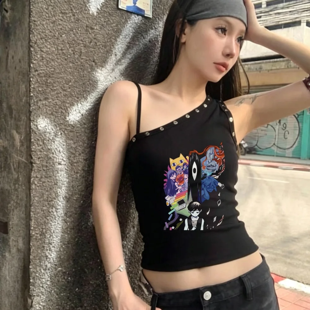 Omori cropped top shoujo vintage manga grunge japanese gyaru top tees goth clearance sales kawaii streetwear