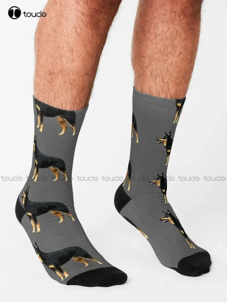 Kelpie - Australian Black And Tan Kelpie Dog Lover Socks Boy Socks Personalized Custom Unisex Adult Teen Youth Socks Custom Gift