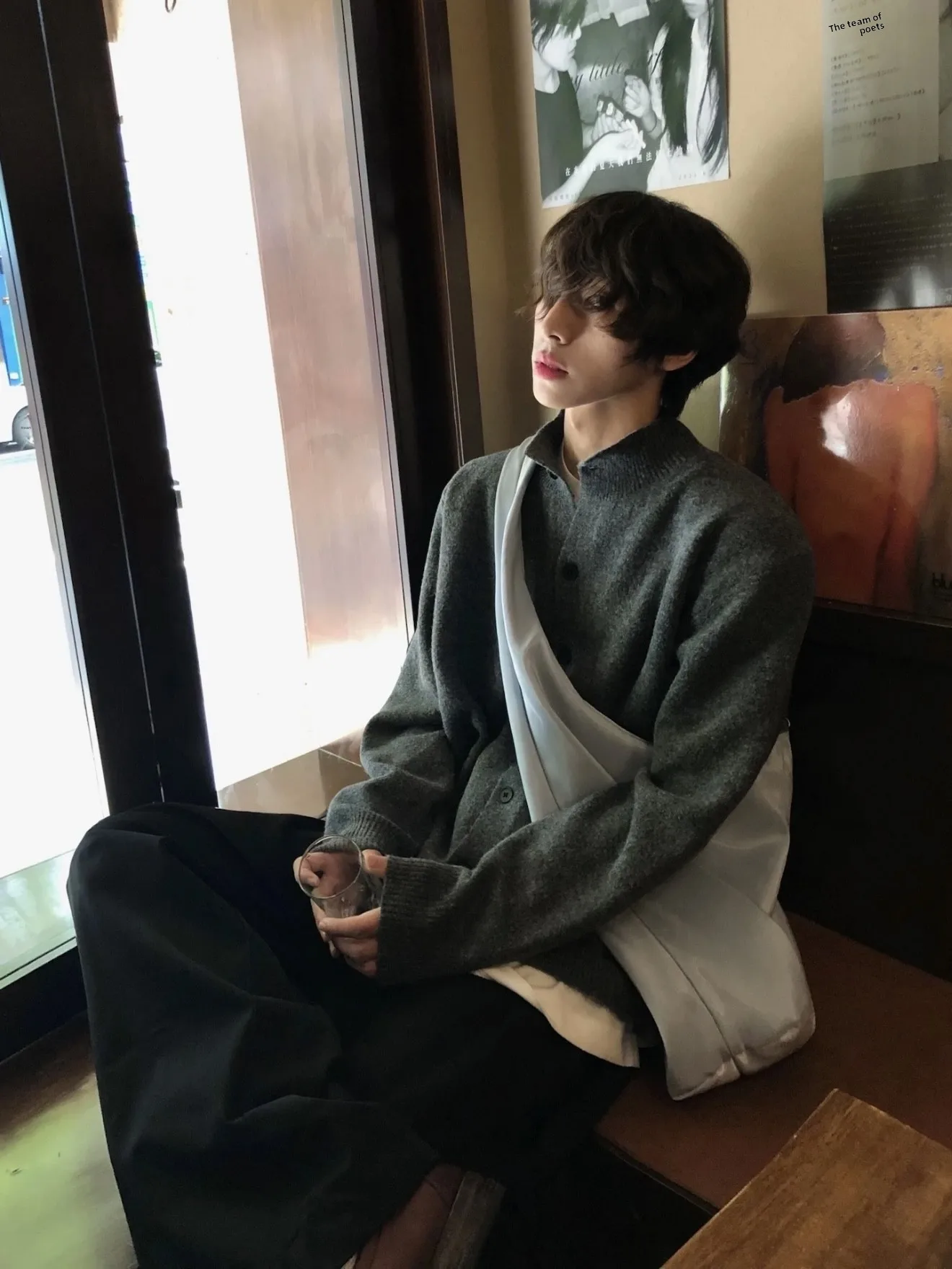 

American Retro Men's Knitted Open Cardigan Loose Fit Button f High Collar Sweater Casual Versatile Autumn Winter Warmth