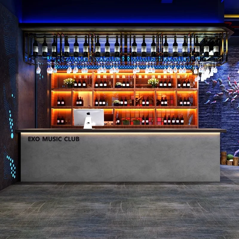 

Industrial-style Bar Reception Desks Billiard Hall Retro Cash Register Reception Desks Office Furniture Meja Penerimaan YSJDT