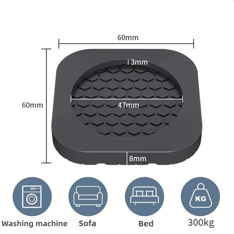 Almofadas antivibração AD23-4Pcs para máquinas de lavar-pés universais antiderrapantes e com redução de ruído para eletrodomésticos, móveis