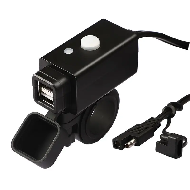 Motorcycle 10A Fuse 3.1A Waterproof USB Adapter With O Ring Connector Cable For Phone Tablet GPS-A99D
