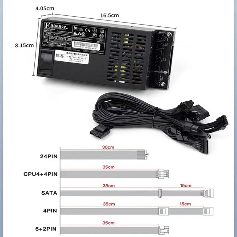 New Original FLEX 1U Power Supply  For ENHANCE FLEX-ATX Small 1U K39 450W Power Supply ENP8345 ENP-8345L