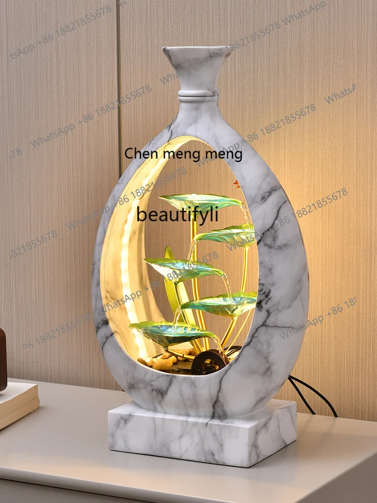 X Light Luxury and Simplicity Modern Flowing Water Ornaments Circulating Water Living Room Decoration Fengshui Wheel Lucky Gift