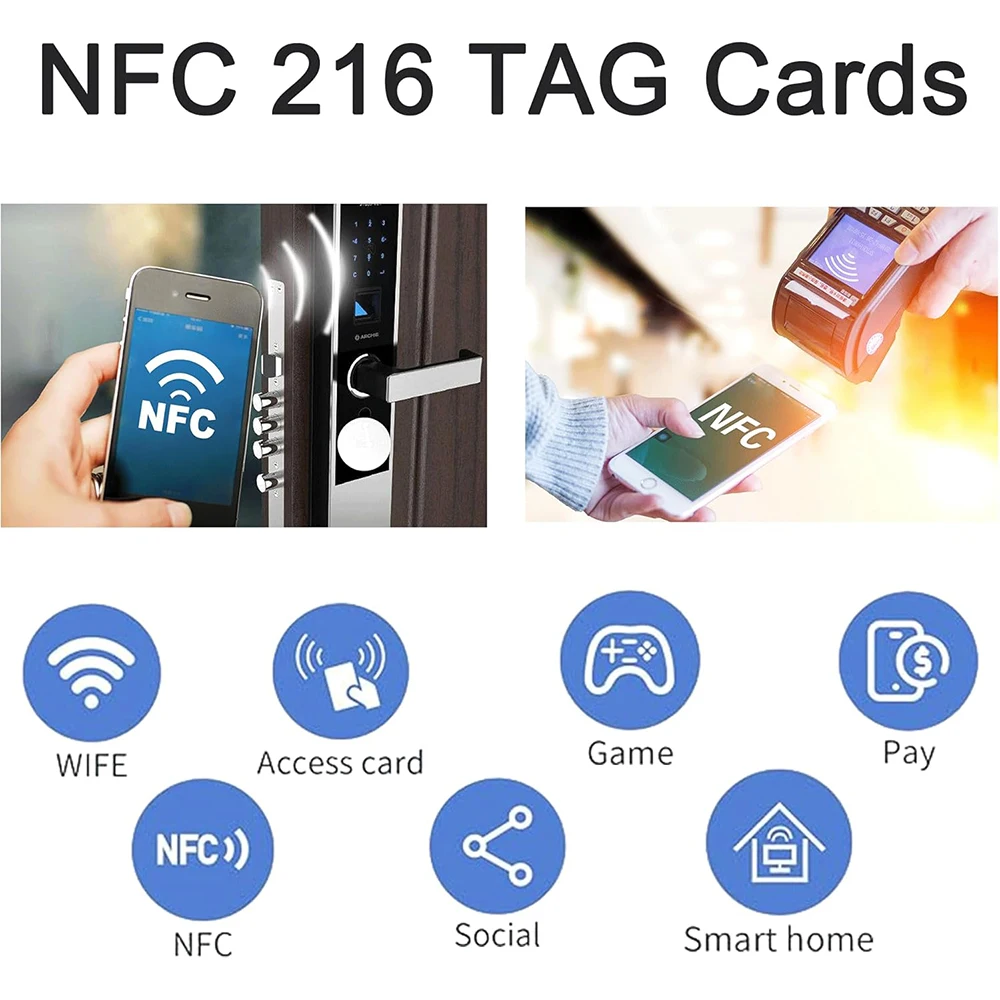 NFC tag NTAG216 NFC sticker NTAG216 chip,blank circular tag with adhesive backing,rewritable and programmable RFID NFC sticke