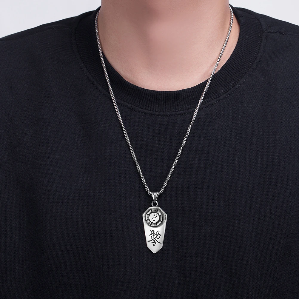 

Stainless Steel Necklace Religious Pendant Creative Stylish Collarbone Accessory Party Gift for Women Men Decorative Necklace