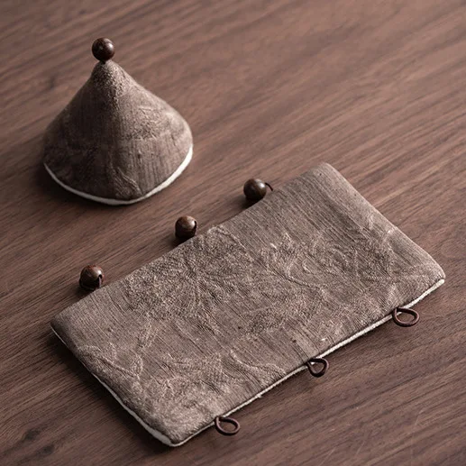 

Handmade Cotton Linen Tea Pot Handle Cover Silver Pot Iron Pot Heat Resistant Pad Tea Pot Lid Button Anti-Scalding Cap