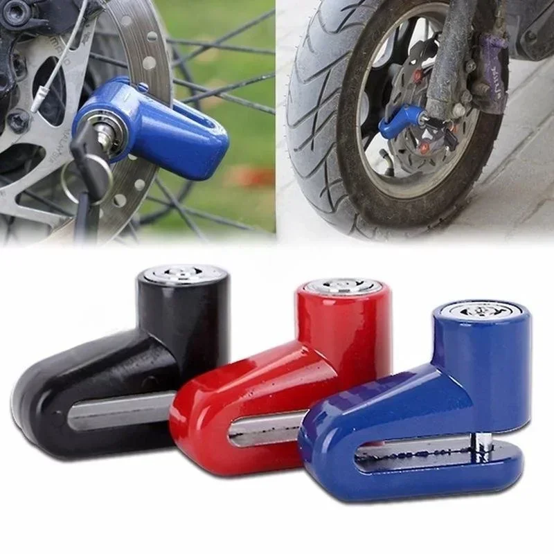 Universal Heavy Duty Waterproof Anti-Theft Motorcycle Disc Brake Lock Portable for Scooter E-Bike Mountain Road Bike with Keys