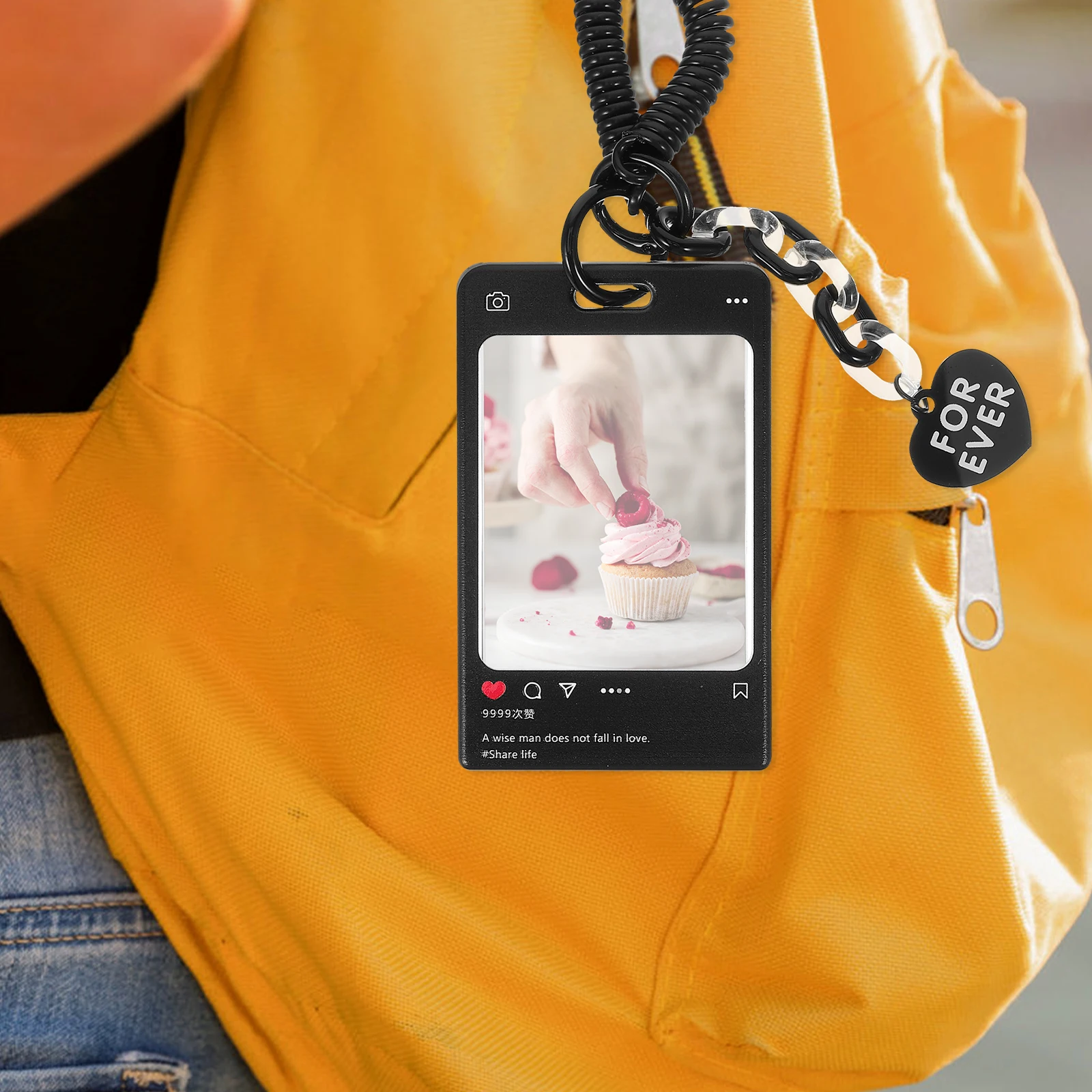 

1Set Clear Bus Card Keeper Double-Sided Transparent Transportation Card Protector Student Id Name Tag Holder with Keychain