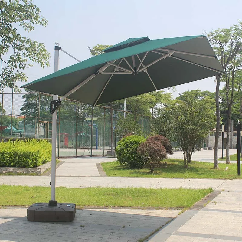 10ft Aluminum Garden Milan Parasol Customized Color Outdoor Sunshade for Courtyard Patio Wholesale Table Umbrella Manual Control