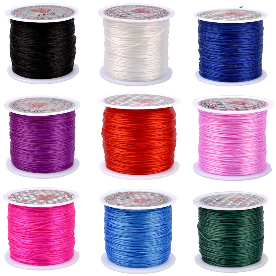 10/60/100M Bunte Starke Elastische Kristall Perlen Schnur Stretch Faden String Armband Drähte Für Schmuck Machen schnur Linie 0,5mm